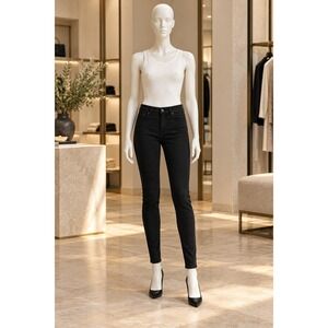 Earnest Sewn Womens Blake Skinny Jeans Black Solid Stretch Denim Size 28
